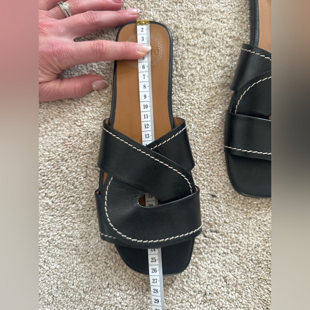 Chloe Black Leather Slide Sandals - Picture 10 of 13